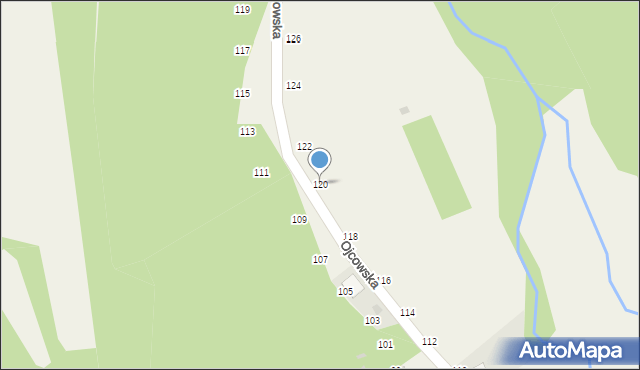 Prądnik Korzkiewski, Ojcowska, 120, mapa Prądnik Korzkiewski