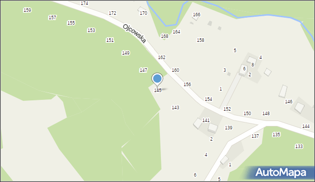 Prądnik Korzkiewski, Ojcowska, 145, mapa Prądnik Korzkiewski