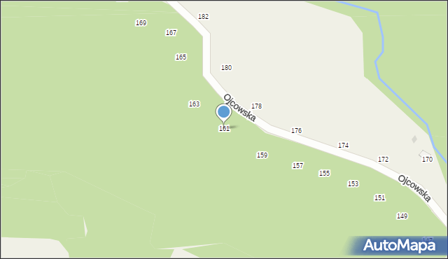 Prądnik Korzkiewski, Ojcowska, 161, mapa Prądnik Korzkiewski