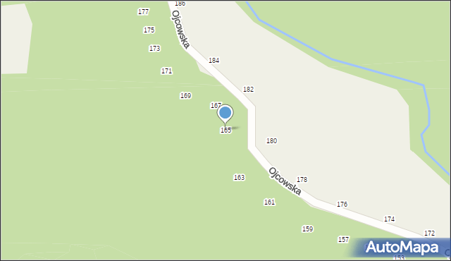 Prądnik Korzkiewski, Ojcowska, 165, mapa Prądnik Korzkiewski