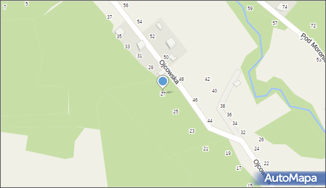 Prądnik Korzkiewski, Ojcowska, 27, mapa Prądnik Korzkiewski