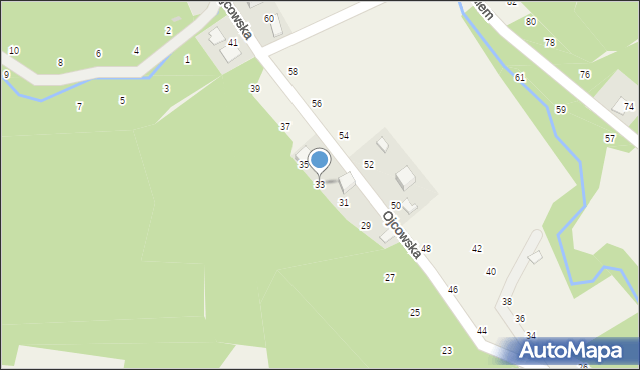 Prądnik Korzkiewski, Ojcowska, 33, mapa Prądnik Korzkiewski