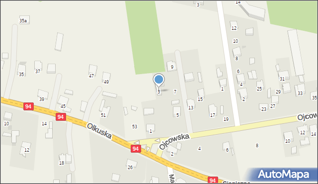Sieniczno, Ojcowska, 3, mapa Sieniczno