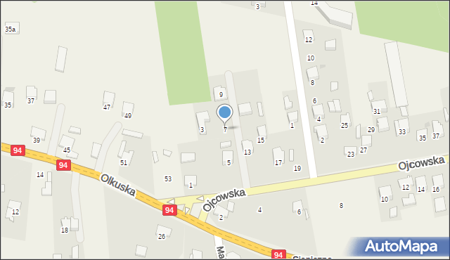 Sieniczno, Ojcowska, 7, mapa Sieniczno
