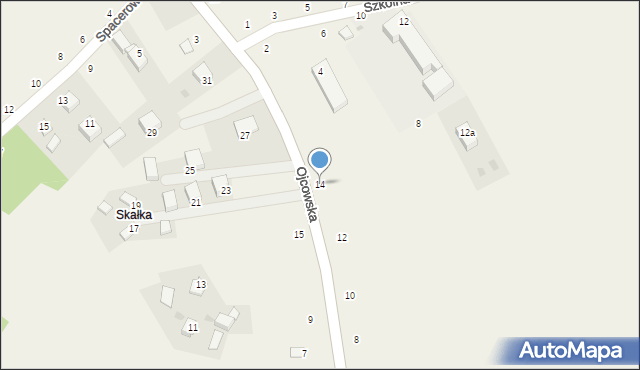 Wola Kalinowska, Ojcowska, 14, mapa Wola Kalinowska