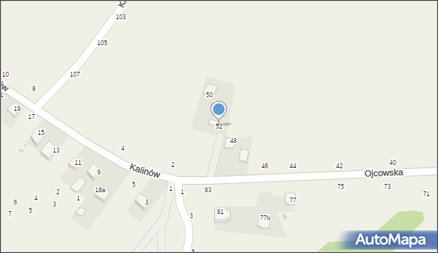 Wola Kalinowska, Ojcowska, 52, mapa Wola Kalinowska