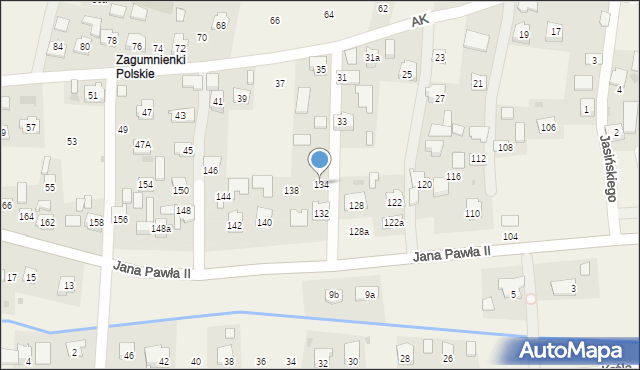 Żurawica, Ojca Świętego Jana Pawła II, 134, mapa Żurawica