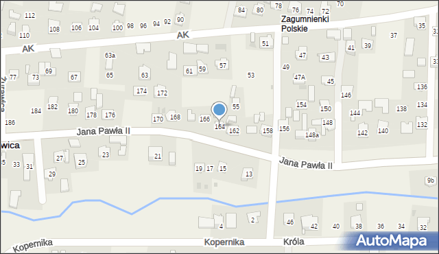 Żurawica, Ojca Świętego Jana Pawła II, 164, mapa Żurawica