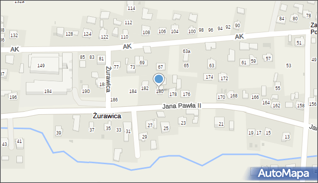 Żurawica, Ojca Świętego Jana Pawła II, 180, mapa Żurawica