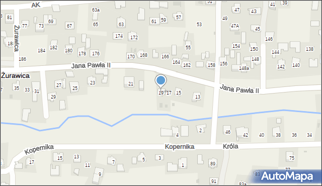 Żurawica, Ojca Świętego Jana Pawła II, 19, mapa Żurawica