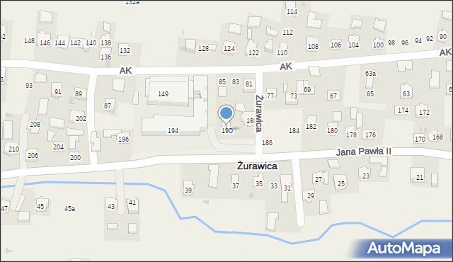 Żurawica, Ojca Świętego Jana Pawła II, 190, mapa Żurawica