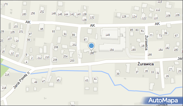 Żurawica, Ojca Świętego Jana Pawła II, 196, mapa Żurawica