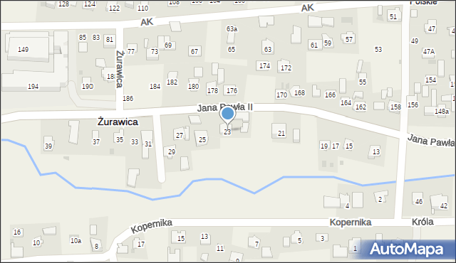 Żurawica, Ojca Świętego Jana Pawła II, 23, mapa Żurawica