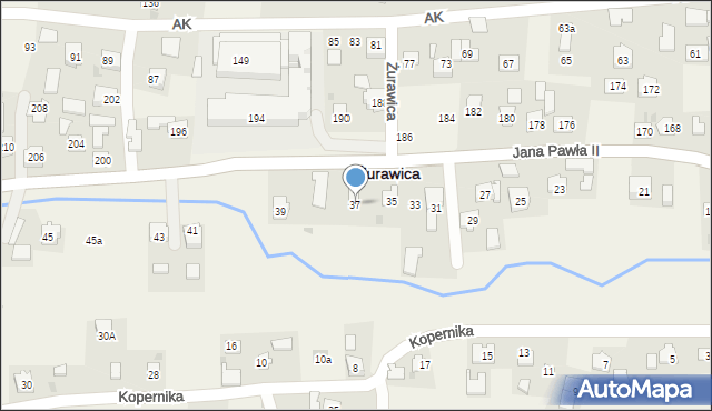 Żurawica, Ojca Świętego Jana Pawła II, 37, mapa Żurawica