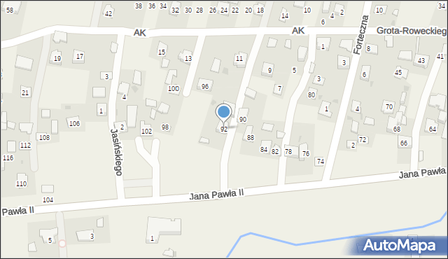 Żurawica, Ojca Świętego Jana Pawła II, 92, mapa Żurawica