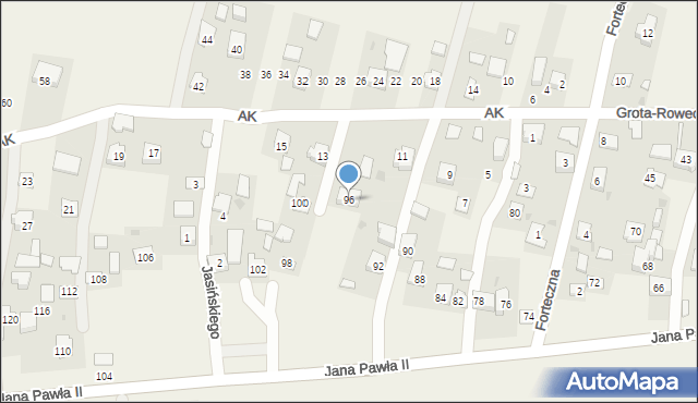 Żurawica, Ojca Świętego Jana Pawła II, 96, mapa Żurawica
