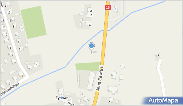 Żydowo, Ojca Świętego Jana Pawła II, 9, mapa Żydowo