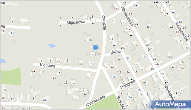Aleksandrów Kujawski, Okrężna, 7, mapa Aleksandrów Kujawski