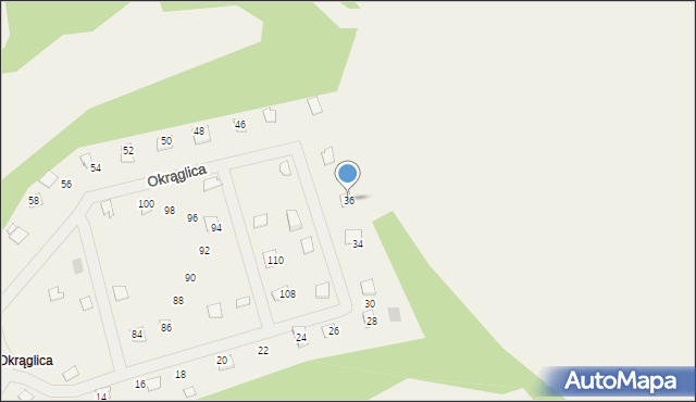 Arciechów, Okrąglica, 36, mapa Arciechów