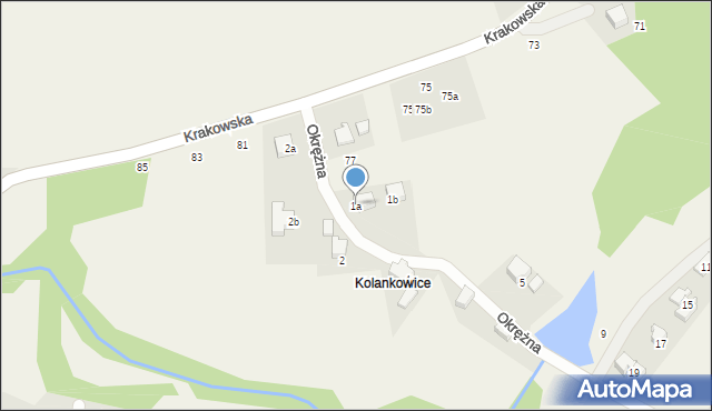 Bestwina, Okrężna, 1a, mapa Bestwina