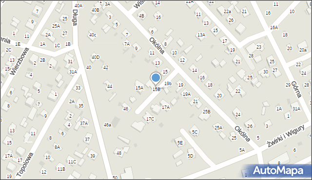 Biała Podlaska, Okólna, 15B, mapa Białej Podlaskiej