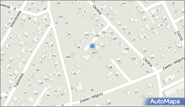 Biała Podlaska, Okólna, 17C, mapa Białej Podlaskiej