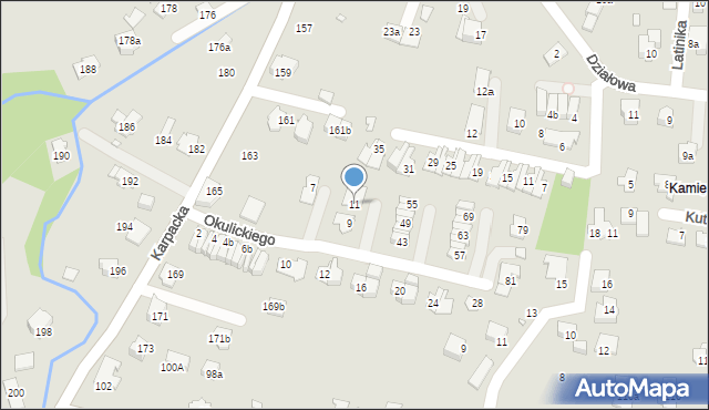 Bielsko-Biała, Okulickiego-Niedźwiadka Leopolda, gen., 11, mapa Bielsko-Białej