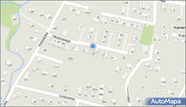 Bielsko-Biała, Okulickiego-Niedźwiadka Leopolda, gen., 16, mapa Bielsko-Białej