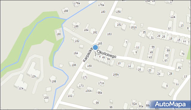 Bielsko-Biała, Okulickiego-Niedźwiadka Leopolda, gen., 2, mapa Bielsko-Białej