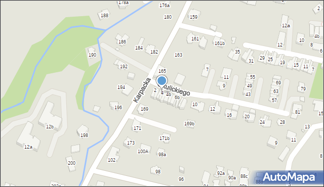 Bielsko-Biała, Okulickiego-Niedźwiadka Leopolda, gen., 4, mapa Bielsko-Białej