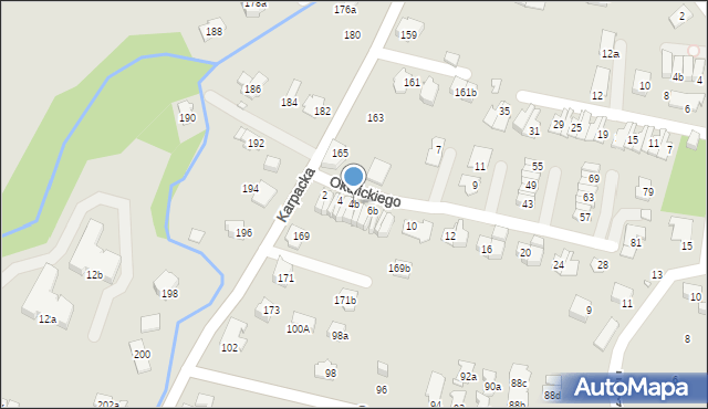 Bielsko-Biała, Okulickiego-Niedźwiadka Leopolda, gen., 4b, mapa Bielsko-Białej
