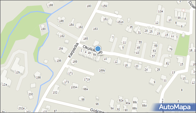 Bielsko-Biała, Okulickiego-Niedźwiadka Leopolda, gen., 8b, mapa Bielsko-Białej