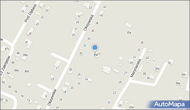 Bielsko-Biała, Oksywska, 30a, mapa Bielsko-Białej