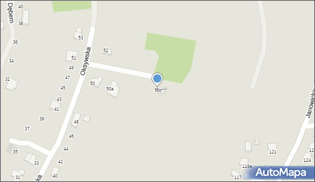 Bielsko-Biała, Oksywska, 50c, mapa Bielsko-Białej