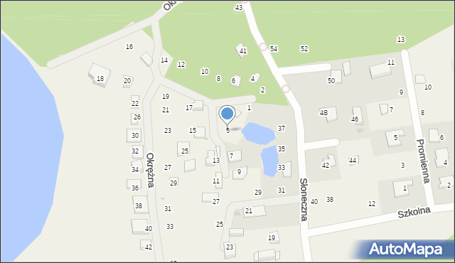 Bieszkowice, Okrężna, 5, mapa Bieszkowice