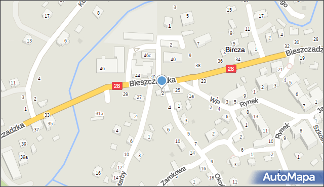 Bircza, Okońskiego, ks., 2, mapa Bircza