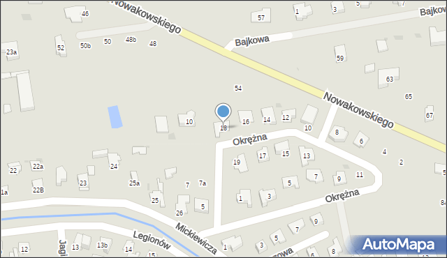 Błonie, Okrężna, 18, mapa Błonie