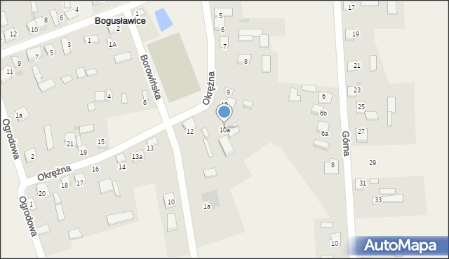 Bogusławice, Okrężna, 10a, mapa Bogusławice