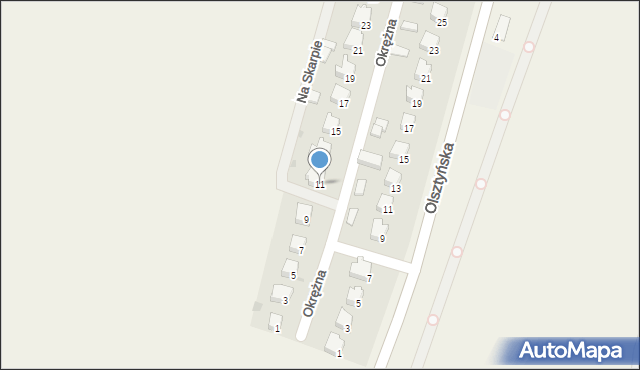 Bratian, Okrężna, 11, mapa Bratian