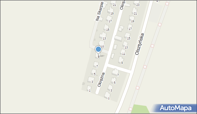 Bratian, Okrężna, 9, mapa Bratian