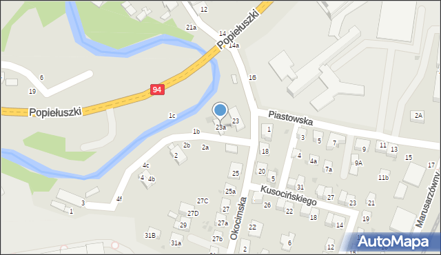 Brzesko, Okocimska, 23a, mapa Brzesko
