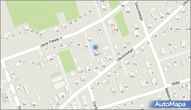 Brzesko, Okulickiego Leopolda, gen., 26b, mapa Brzesko
