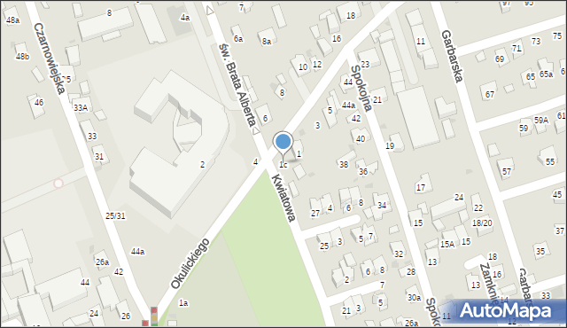 Brzesko, Okulickiego-Niedźwiadka Leopolda, gen., 1c, mapa Brzesko