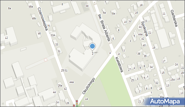 Brzesko, Okulickiego-Niedźwiadka Leopolda, gen., 2, mapa Brzesko