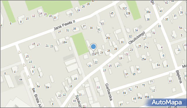 Brzesko, Okulickiego-Niedźwiadka Leopolda, gen., 22A, mapa Brzesko