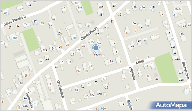 Brzesko, Okulickiego-Niedźwiadka Leopolda, gen., 25a, mapa Brzesko