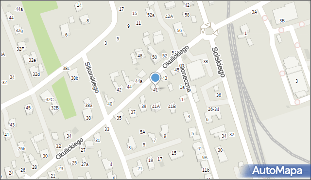Brzesko, Okulickiego-Niedźwiadka Leopolda, gen., 41, mapa Brzesko