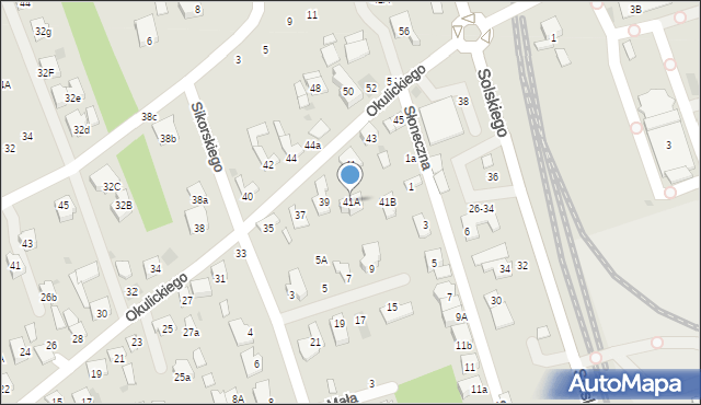 Brzesko, Okulickiego-Niedźwiadka Leopolda, gen., 41A, mapa Brzesko