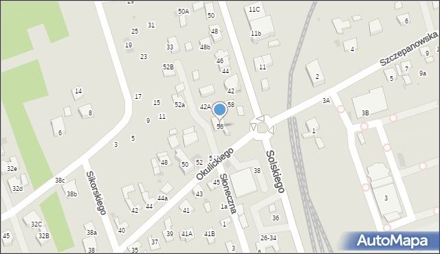 Brzesko, Okulickiego-Niedźwiadka Leopolda, gen., 56, mapa Brzesko