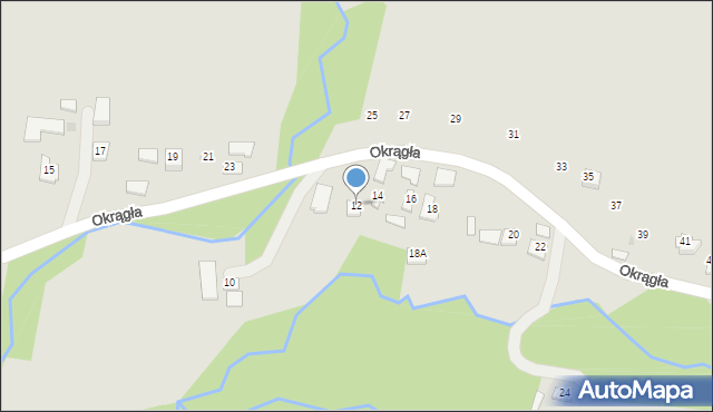 Brzostek, Okrągła, 12, mapa Brzostek